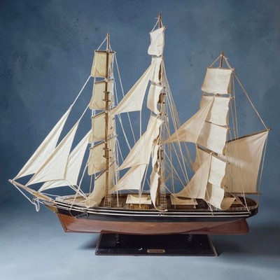 Large Vintage Cutty Sark Model Ship 39'' Wood Sailing Clipper Tall Ship Maritime