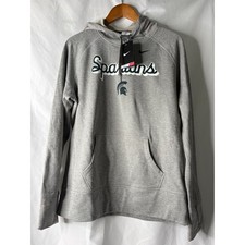 Nike Michigan State Spartans Therma-FIT Hoodie Womens XL Grey Heather NWT