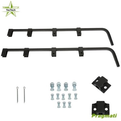 Straight Mud Flap Hanger Black 30'' Heavy Duty Steel Set Semi Truck - 1 Pair
