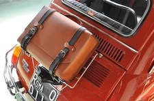 VINTAGE CLASSIC CAR PURE LEATHER LUGGAGE CARRIER BAG CASE