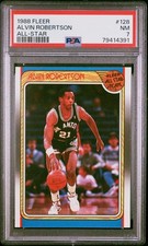 1988 Fleer Basketball Card #128 Alvin Robertson All Star PSA 7 NM Mint NEW