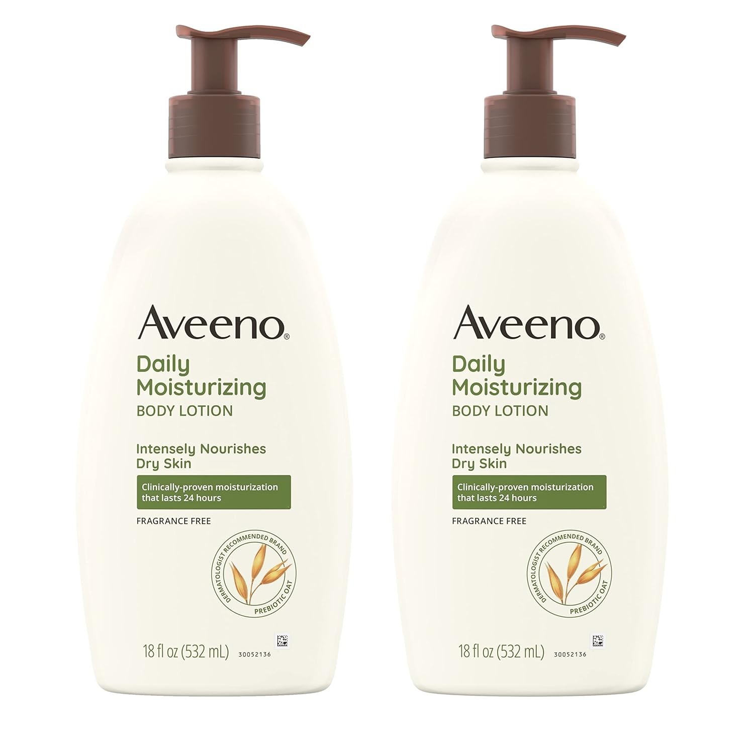Aveeno Active Naturals Daily Moisturizing Lotion, 18-Ounce Pump (Pack of 2)