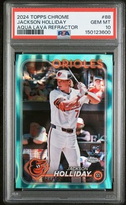 2024 Topps Chrome - Jackson Holliday Aqua Lava Refractor /199 Rookie RC #88