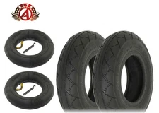 2 ALTALINE SCOOTER WIRE BEAD TIRES 200 X 50 BLACK SMOOTH TREAD W/90 DEGREE TUBES