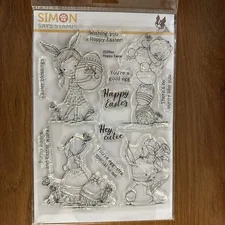 Simon Says Stamps - Clear Stamp Set - HOPPY EASTER - New
