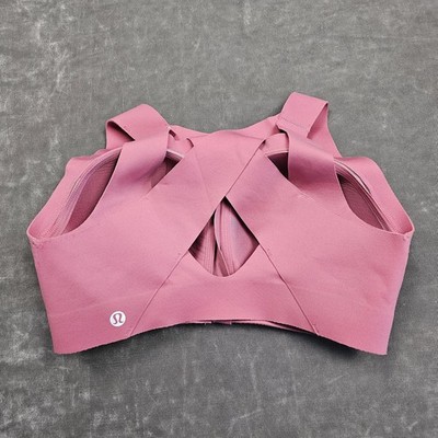 Lululemon Sports Bra Womens 32DD Pink Enlite Zip Front High Support Athletic