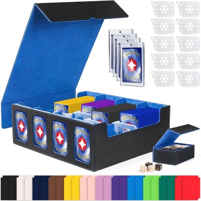 Large Capacity Trading Card Storage Box | Holds 3200+ Cards | Magnetic Lid