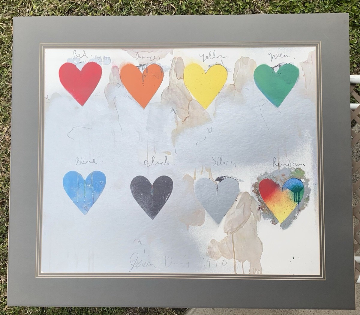 JIM DINE Original EIGHT HEARTS Vintage 1970 Pop Art Screen Print