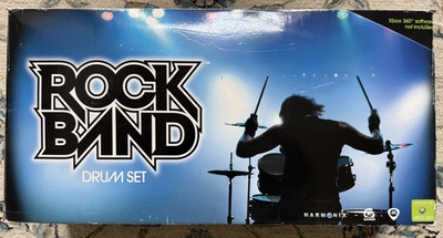 Harmonix 822149 Xbox 360 Rock Band Wired Drum Set Pedal Sticks New In Box NIB PC