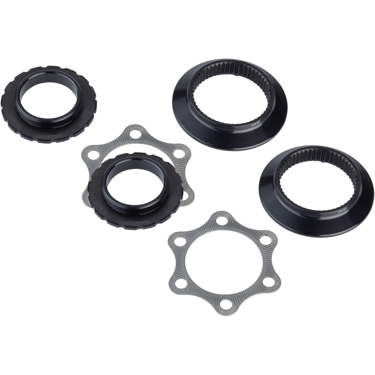 Комплект из 2-х швейцарских центральных замков DT Swiss с дисковым адаптером на 6 болтов, максимальный диаметр центрального замка ротора 210 мм