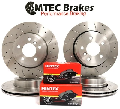 MTEC BRAKES BMW 3 E36 328i 02/95-05/00 Front Rear Brake Discs and Pads Drilled Grooved