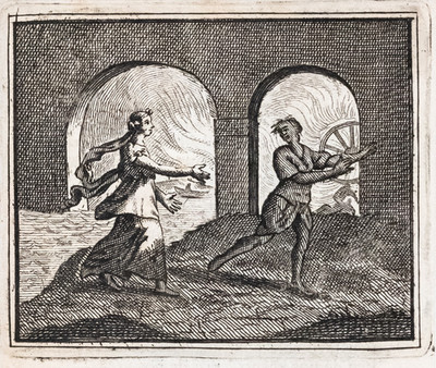 Fabeln de la Fontaine Liebespaar Kupferstich Henrik Cause Passepartout 1728