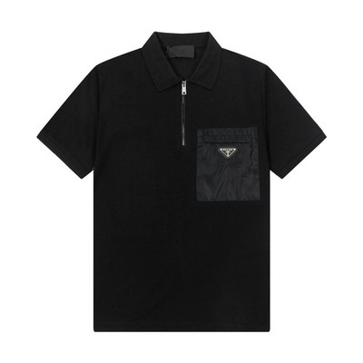 Prada Men's black round-neck short-sleeved shirt size XXL