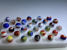 306 Awesome Mixed Lot Of 30 Vintage Vitro Agate/ Marble King Marbles 
