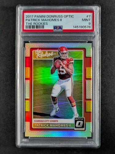2017 Panini Donruss Optic PATRICK MAHOMES RC Silver Prizm The Rookies #7 PSA 9