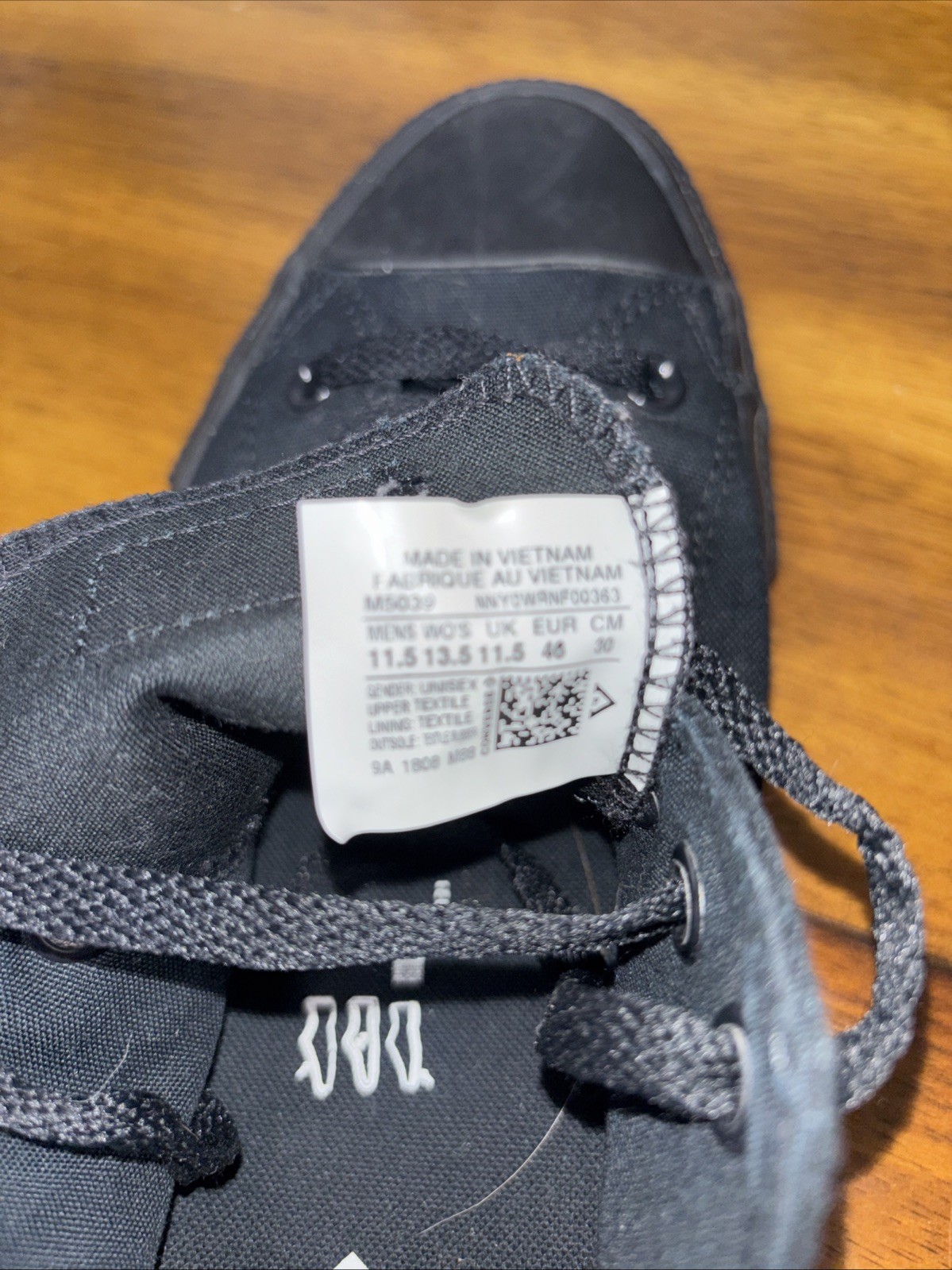 Converse All Star Low All Black Sneakers Size M11.5 W13.5 thumbnail 7