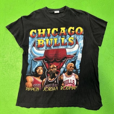 Vintage Chicago Bulls Rap TShirt Medium NBA Basketball Pippen