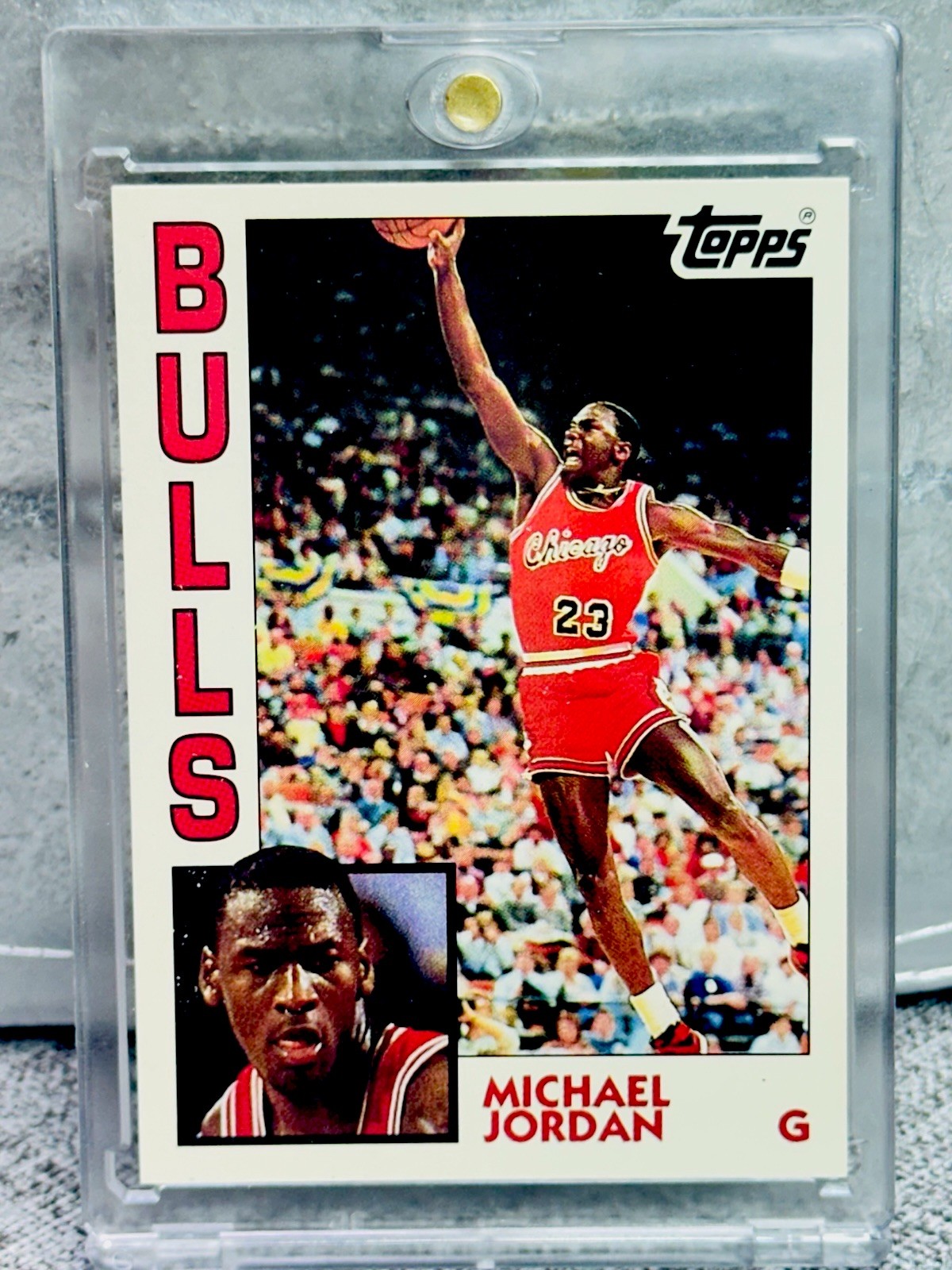 Michael Jordan ROOKIE CARD TOPPS THE ROOKIES ORIGINAL AUTHENTIC BULLS JERSEY #23 view 5