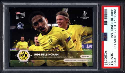 Topps Now Champions League 2020/21 Dortmund ROOKIE Bellingham #065 GEM PSA 10 - Picture 1 of 2