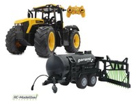 Jamara 405300 Jcb Fastrac Traktor 1:16 2,4Ghz Schlepper 405236 Garant Fasswagen