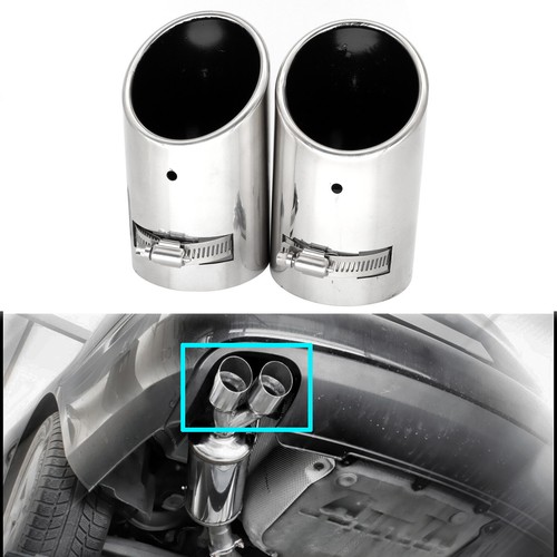 2× Edelstahl Endrohre Auspuff Auspuffblende für VW Golf 6 7 Tiguan Touran Passat - Bild 1 von 6