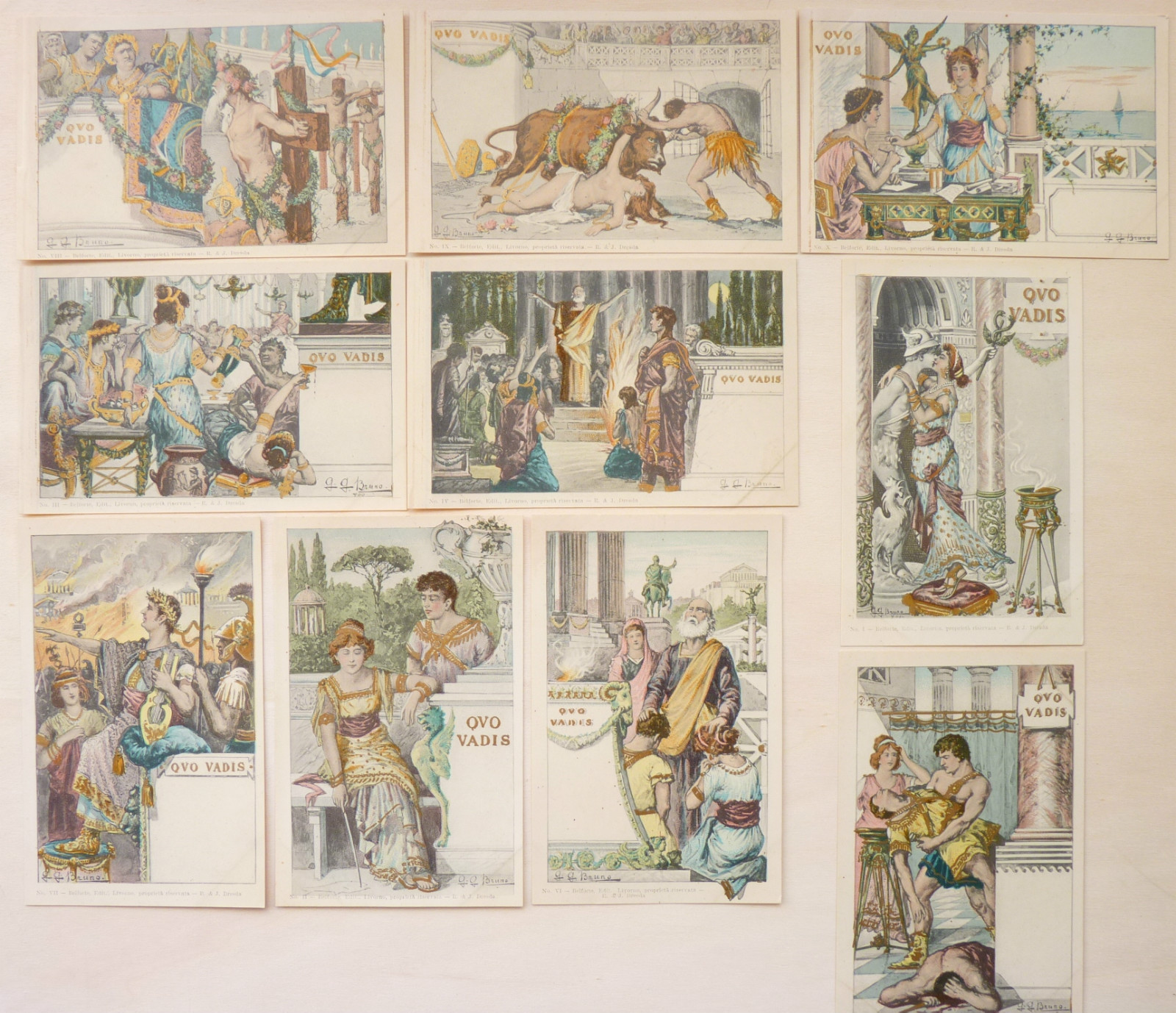 Series 10 Postcards - "Quo Vadis" - Ill. G.G. Bruno - Untraveled - ST100