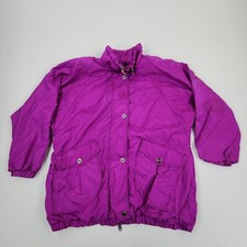 Vtg 80s Pacific Trail Windbreaker Magenta Purple Pink Full Zip Long Sleeve Sz L