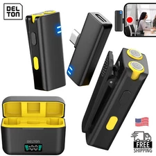 Delton M27 Two Wireless Lavalier Microphones and USB-C Receiver - Black