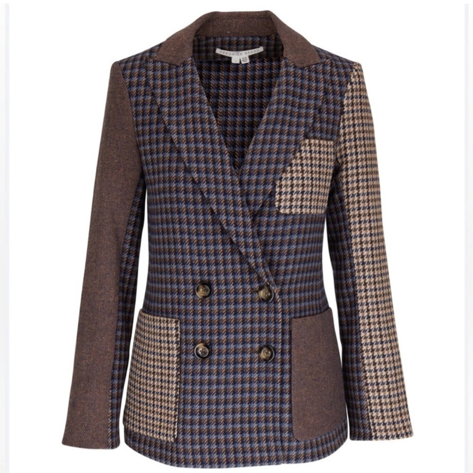 Veronica Beard Faustine Dickey Blazer Houndstooth - image 2