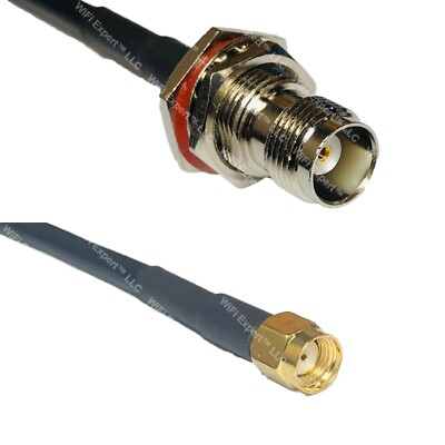 LMR240UF TNC FEMALE BULKHEAD to RP-SMA MALE Coax RF Cable USA-Ship Lot