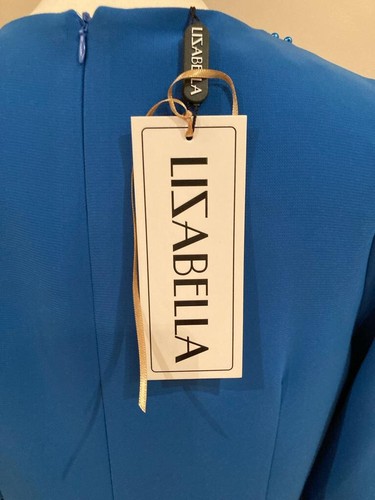 Vestido Lizabella talla 10 azul azulado monocromo madre de la novia conjunto de boda - Imagen 7 de 7