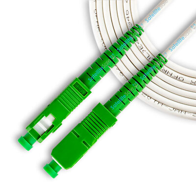 SatelliteSale Digital SC/APC Simplex SC Fiber Optic White Patch Cord 6 feet
