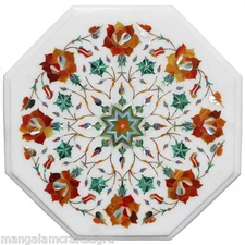 12" Marble Corner End Table Top Handmade Work Home Decor & Gifts