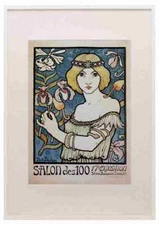 Berthon Paul 1872 1909 Salon des Cents c1894 A3 A4 Framed Print Picture