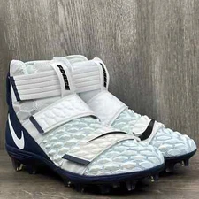 NIKE FORCE SAVAGE ELITE 2 FOOTBALL CLEATS SIZE 15 WHITE NAVY BLUE BV3962-103