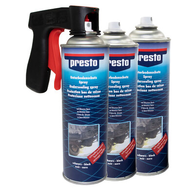 Unterbodenschutz 3 X 500 ml Steinschlag Spray schwarz Presto mit Pistolengriff