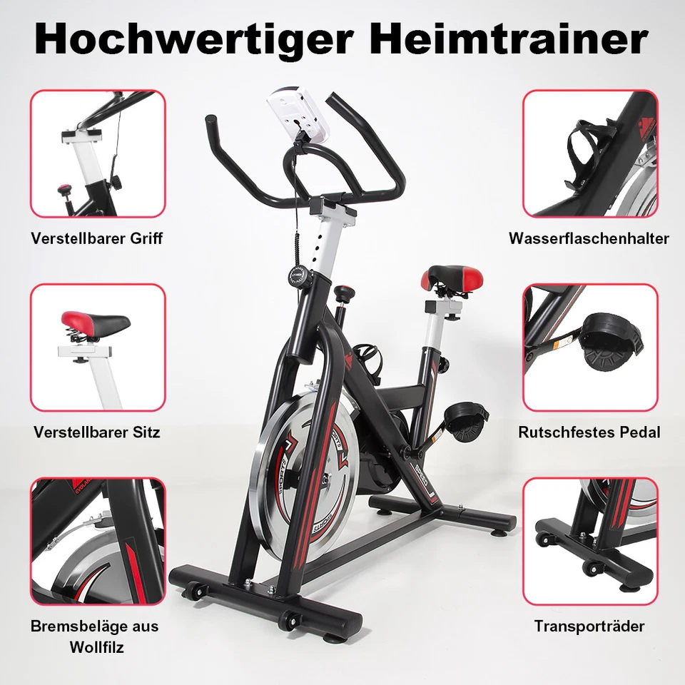 Profi Heimtrainer Fitnessbike Fahrrad Schwungrad Ergometer Cycling Trimmrad - Bild 2 von 4