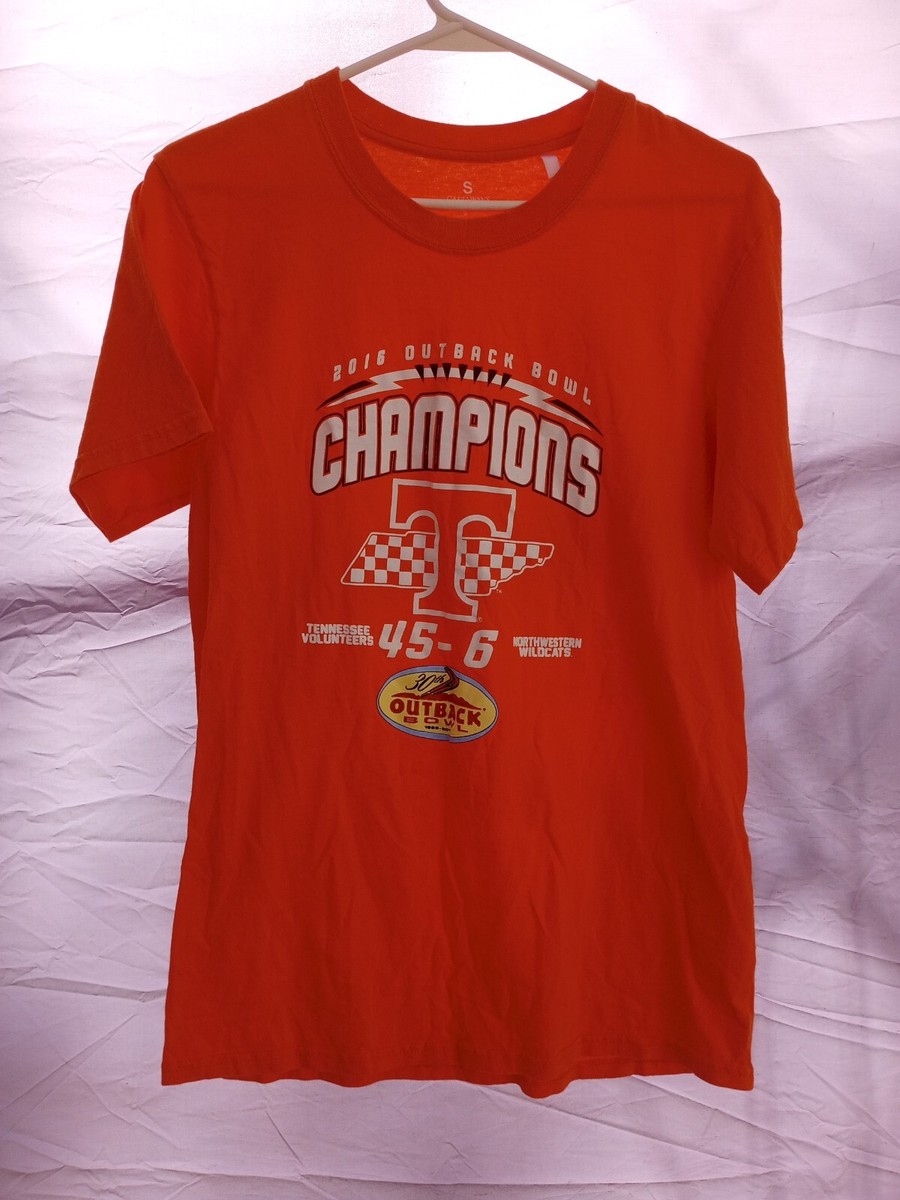 TENNESSEE VOLUNTEERS NCAA 2016 Outback Bowl Champs Orange T Shirt Size Small