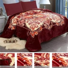 2Ply Heavy Thick Blanket Soft Korean Mink Bed Raschel Blankets Throw Queen/King