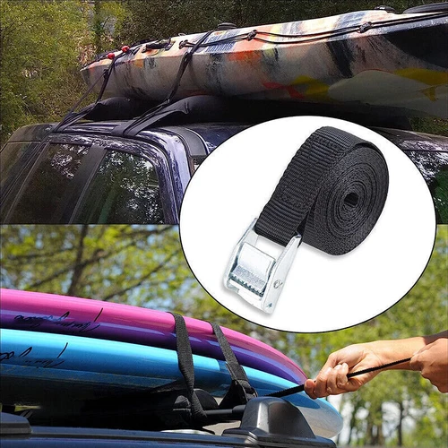 6Pcs 2.5M Heavy Duty Ratchet Tie Down Straps Car Roof Rack Belts Quick Release - Picture 9 of 14