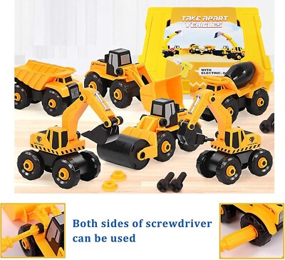 STAY GENT Take Apart Construction Vehicles Toys with Electric Drill  Excavator UK