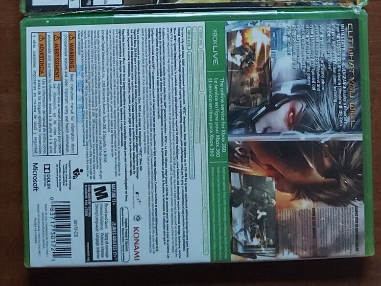 Metal Gear Rising: Revengeance (Xbox 360 / Plays on Xbox One /XSX ) BRAND  NEW 83717301035