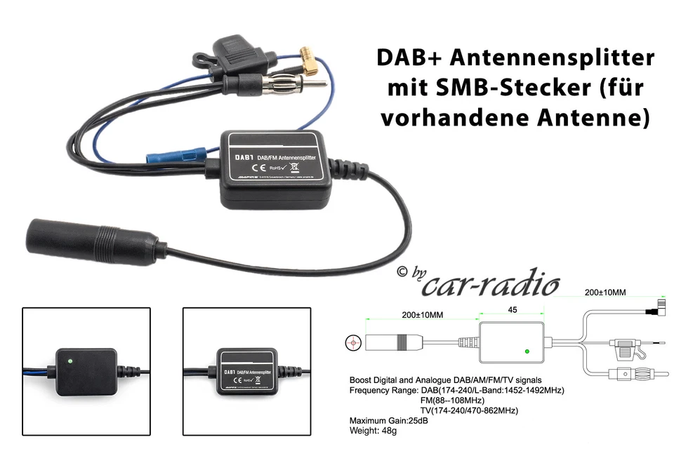 RetroSound Radiomodul Motor-1DAB-1 mit Chrome B Display und DAB Antennensplitter - Bild 3 von 4
