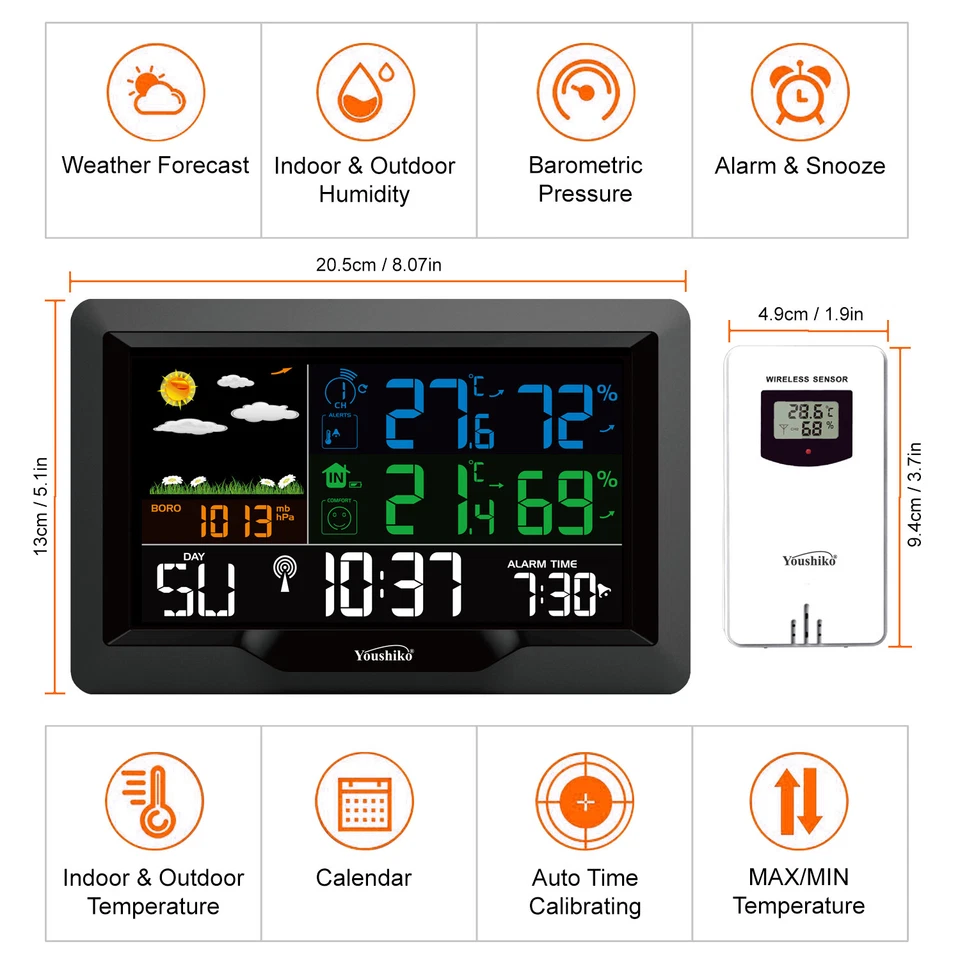 Weather Station with MSF Radio Control Clock ( UK Version ) indoor / outdoor - Image 4 of 4