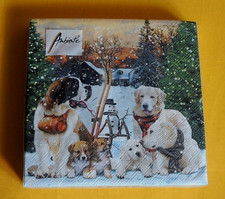 20 Servietten Hunde Welpen Weihnachten 1 Packung OVP Bernhardiner Labrador AMBI