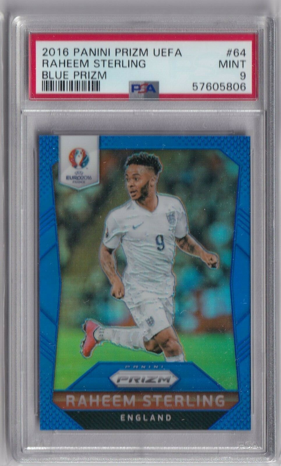 Panini Prizm 2016 No. 64 Raheem Sterling Blue Prizm 95/249 POP 13!
