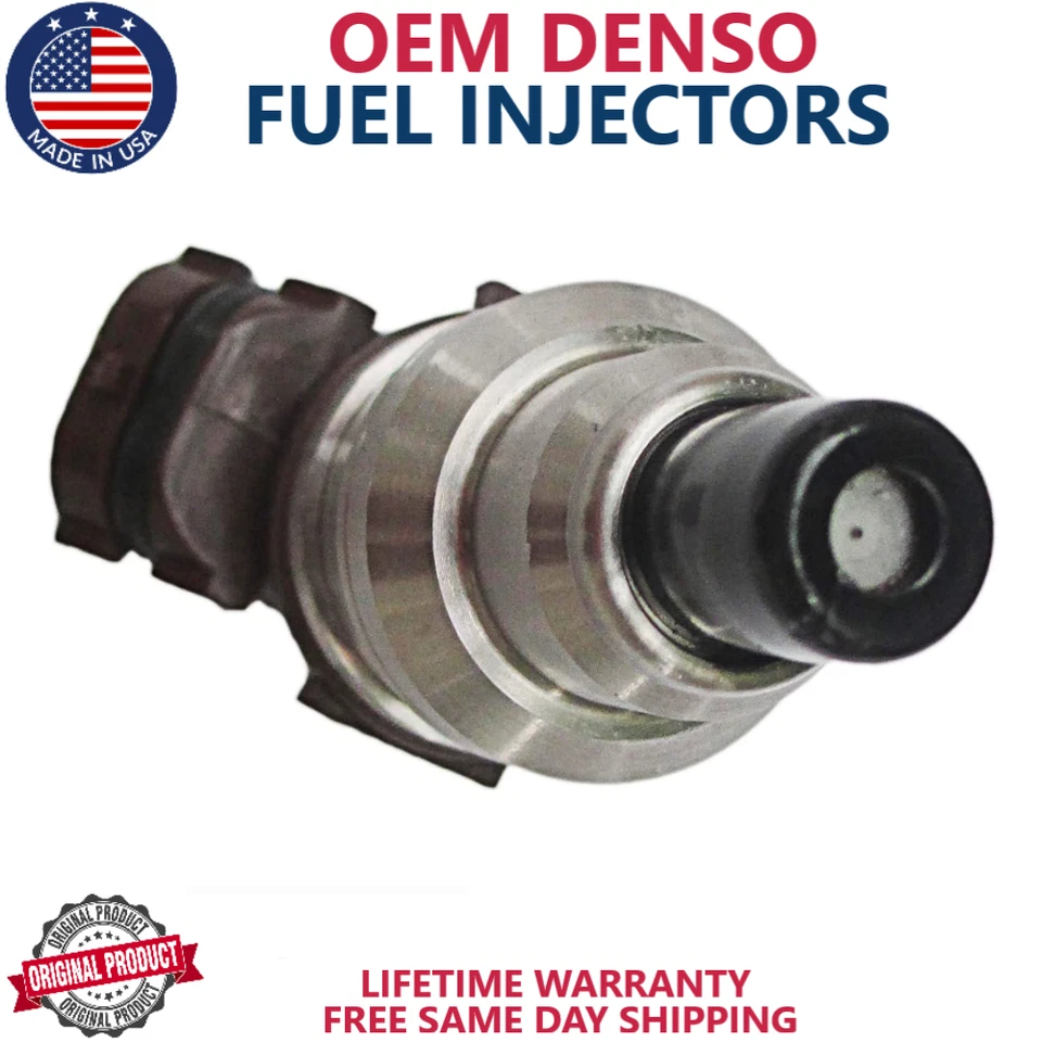 Inyectores de combustible x6 OEM DENSO 4 orificios actualización para Toyota T100 1993 1994 3,0 L V6 Foto 4 de 4