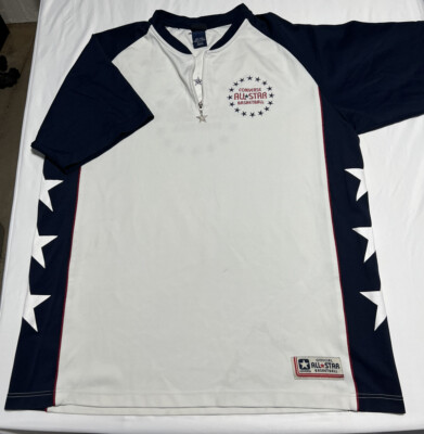 Converse All-Star Basketball 1/4 Zip Warm Up Shirt Men's XXL White Blue