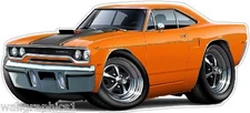 1970 Roadrunner 440 6 Pack Air Grabber Cartoon Car Wall Stickers Graphic Poster 