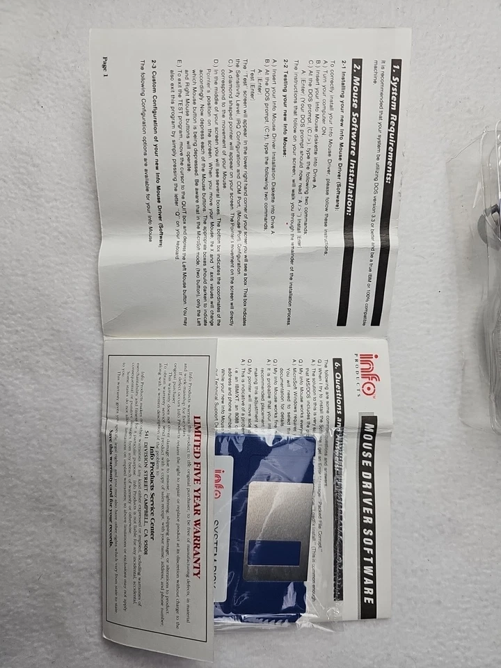 VINTAGE Info Mouse 3 Button 400 DPI MUS4B Windows NEW unused In Box. - Image 4 of 4